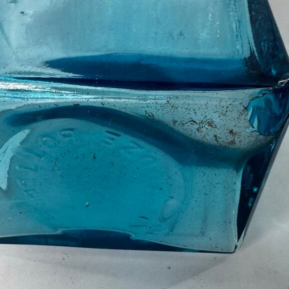 Vintage E.C. BOOZ’S Old Cabin Whiskey Bottle Blue 1840 - Picture 4 of 5
